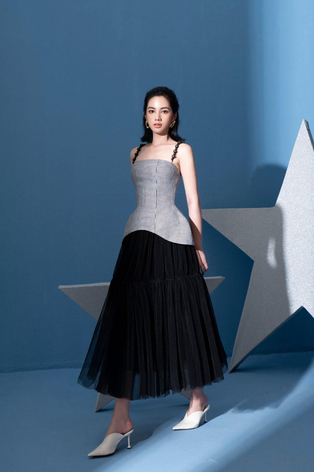 Xenia Pleated Mesh Midi Skirt - Mean BLVD