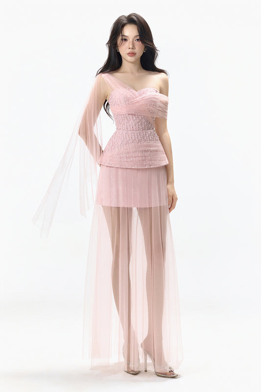 Isla Peplum Bead Maxi Dress