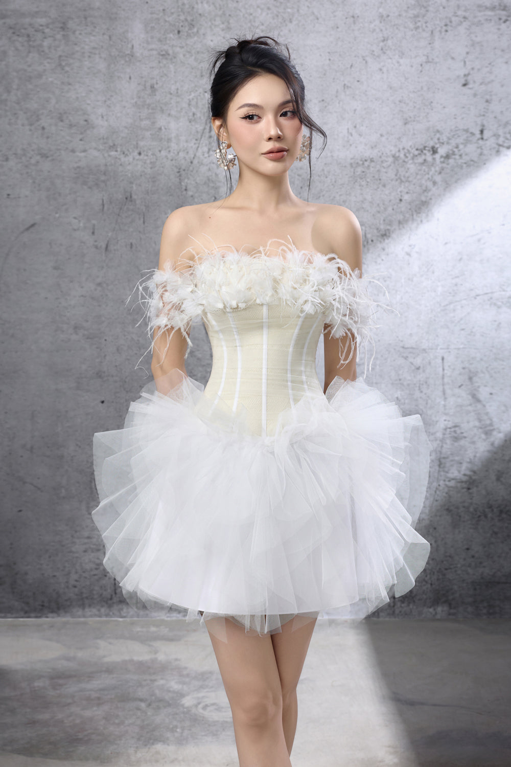 Vela Off-Shoulder Ruffle Mini Dress