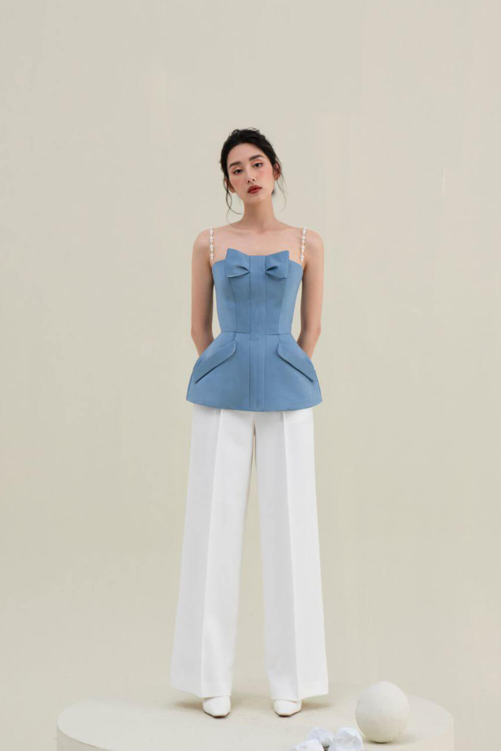 Helen Bow Off-shoulder Camisole