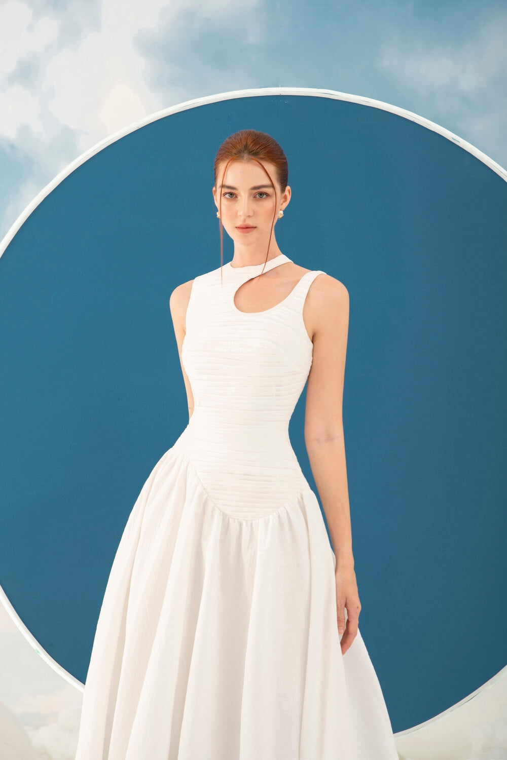 Cree Asymmetrical Shoulder Dress