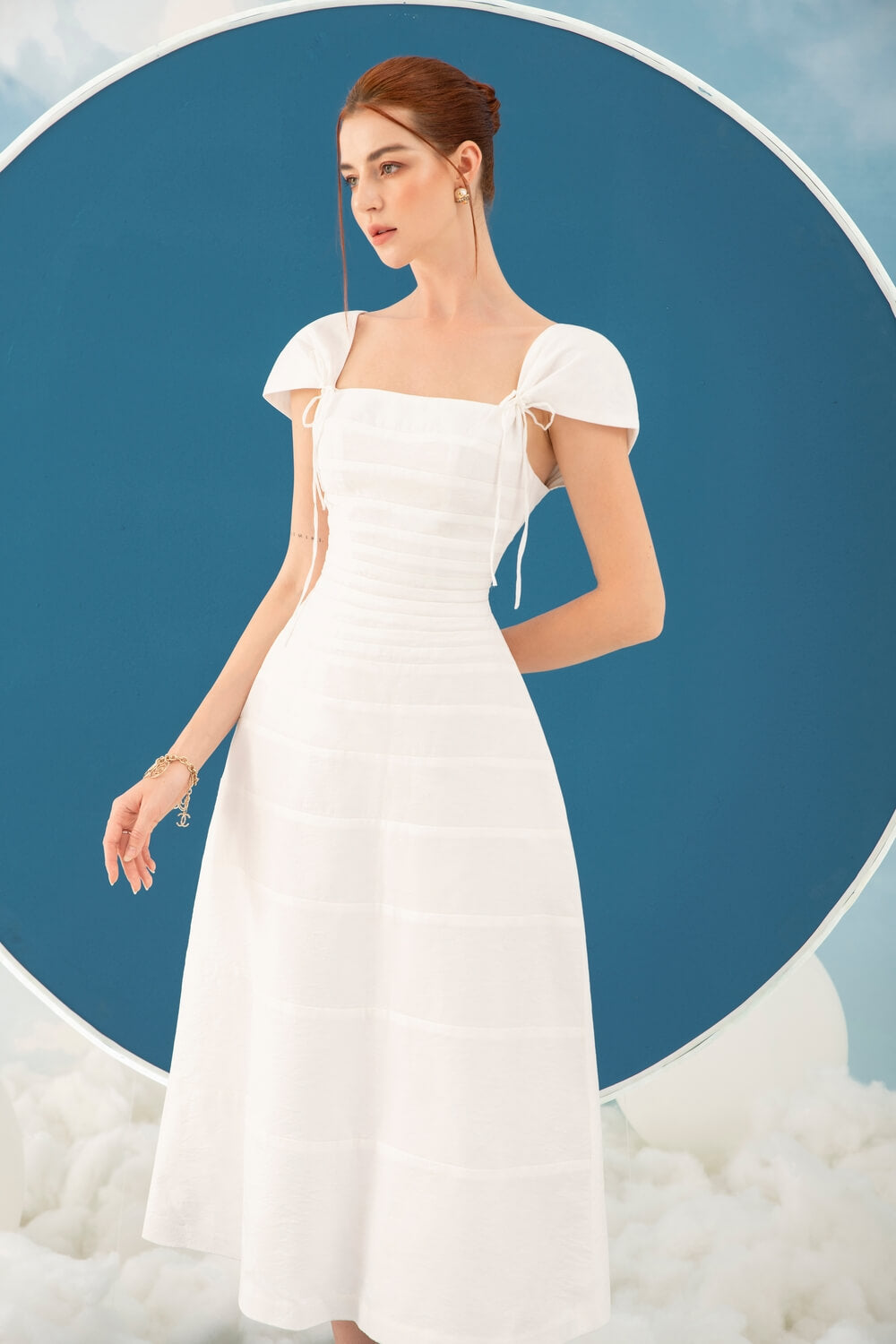 Maslany Square Neck Dress