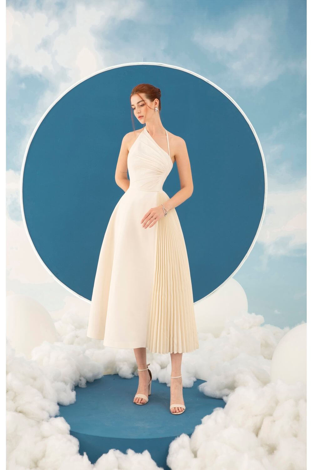 Lisa Diagonal Neck Dress