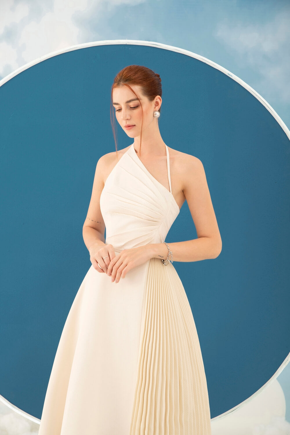 Lisa Diagonal Neck Dress