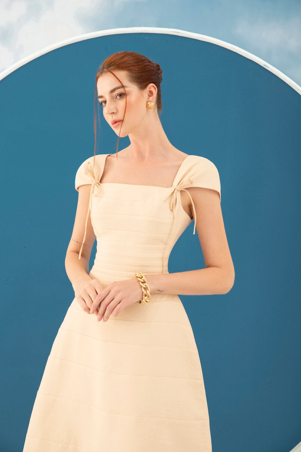 Maslany Square Neck Dress