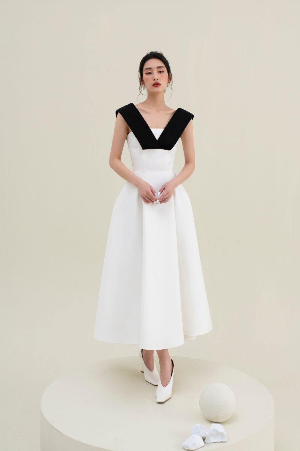 Olivia White Midi Dress - Mean BLVD