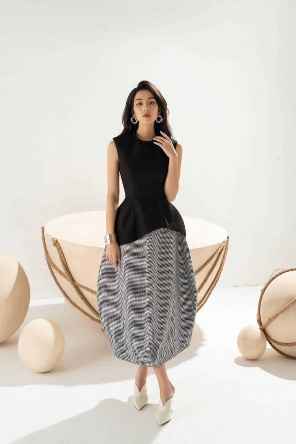 Euphemia Sleeveless Asymmetric Peplum Top  - Mean BLVD