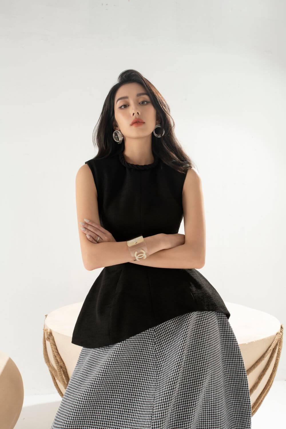 Euphemia Sleeveless Asymmetric Peplum Top  - Mean BLVD