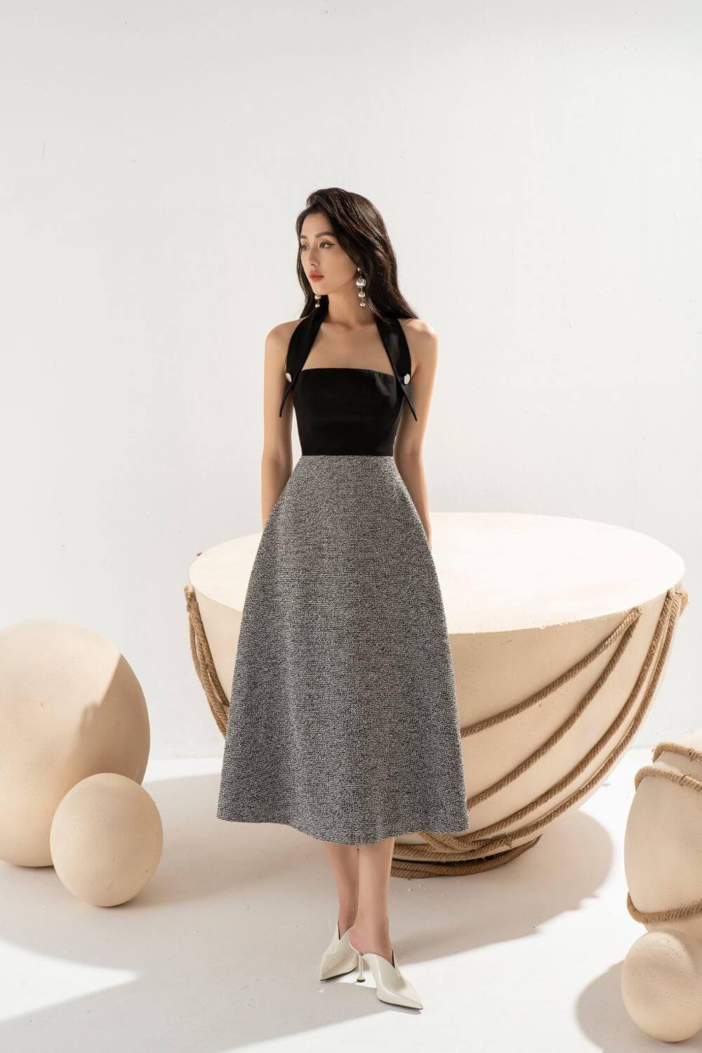 Brenna Halter Strap Midi Dress - Made to order - Mean Boulevard