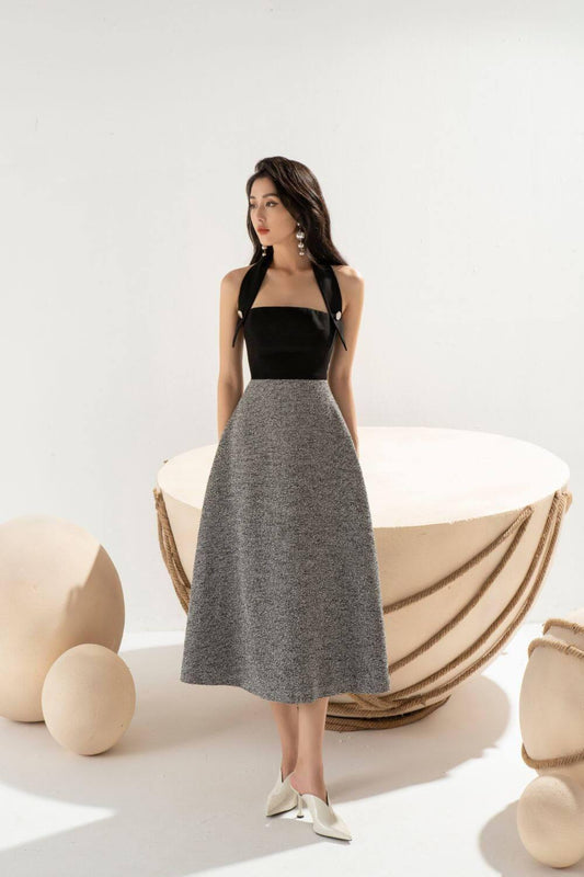 Brenna Halter Strap Midi Dress - Made to order - Mean Boulevard