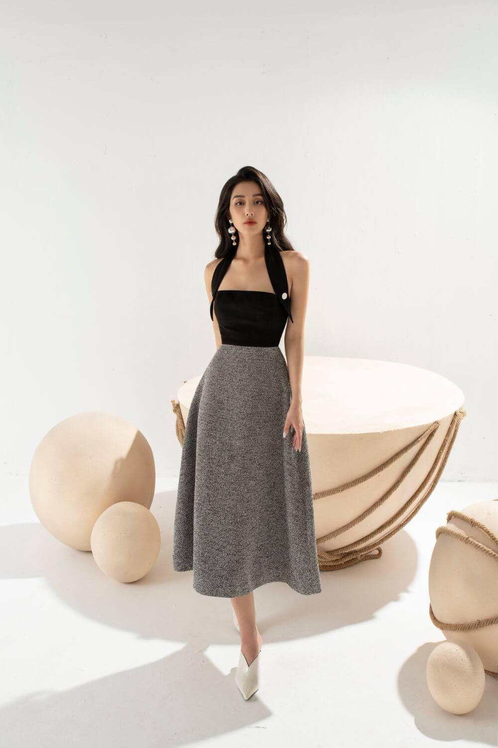 Brenna Halter Strap Midi Dress - Made to order - Mean Boulevard