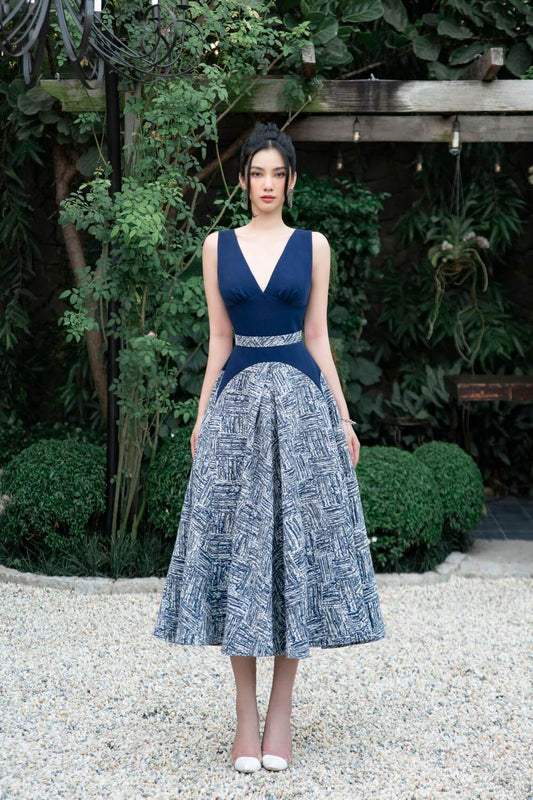 Desplat Deep V-Neck Dress