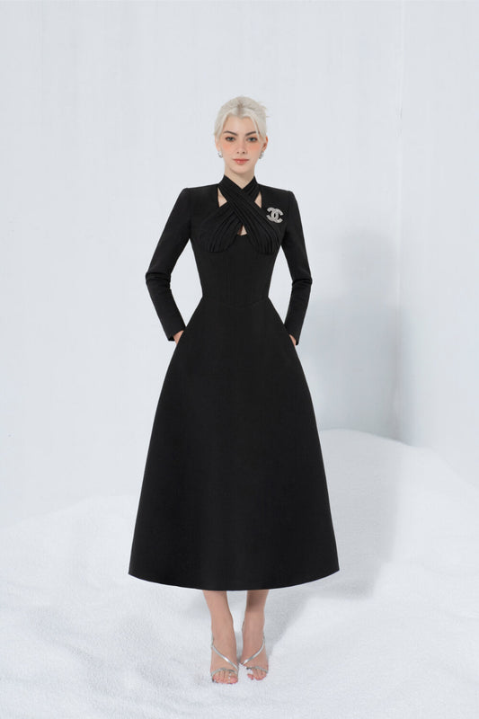 Sprouse Crossover Neckline Dress