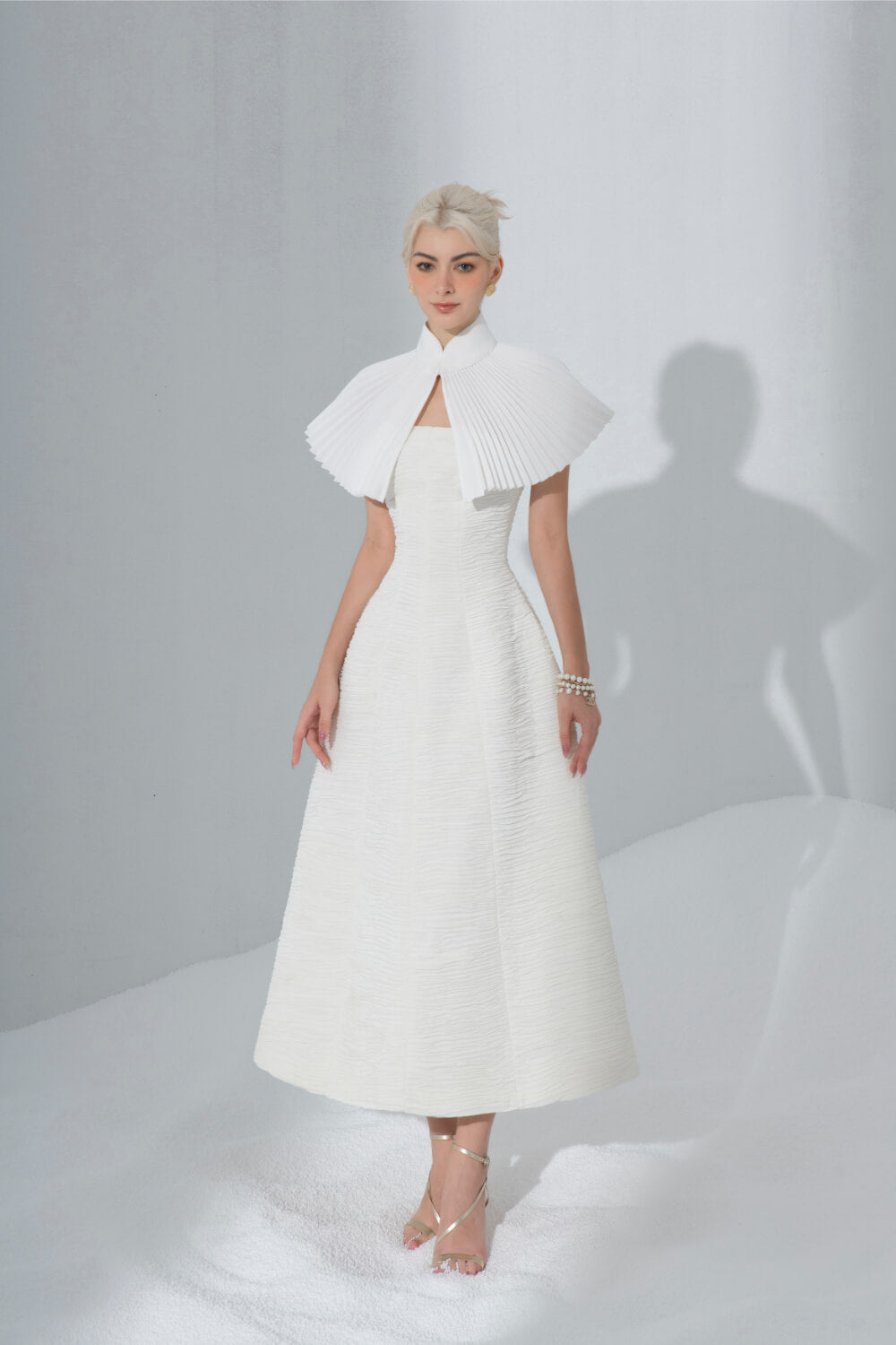 Aisha Pleated Cape Maroon