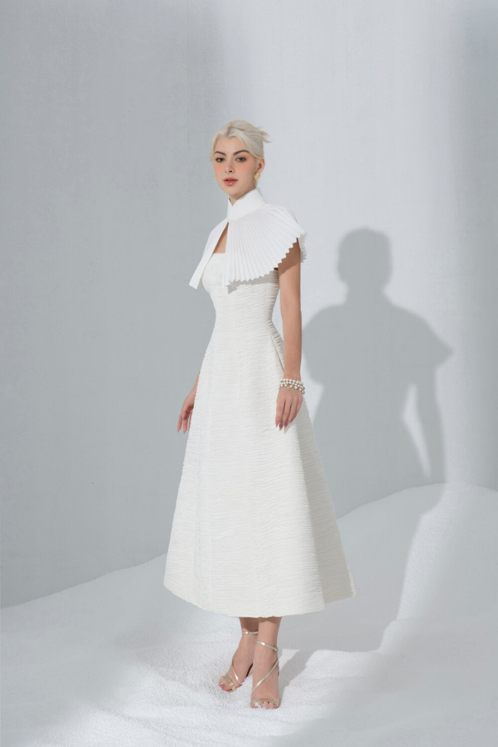 Aisha Pleated Cape Maroon