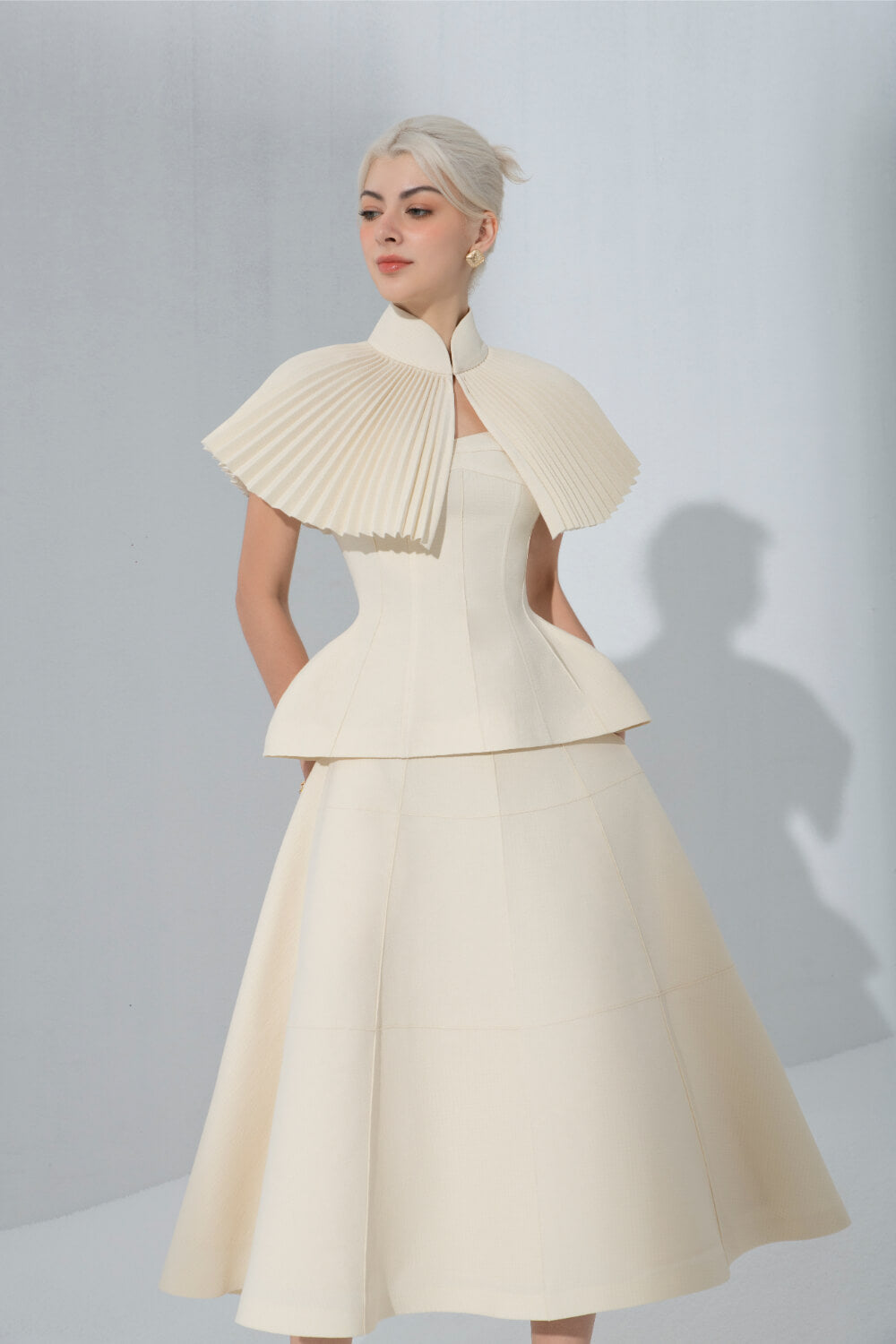 Aisha Pleated Cape Maroon