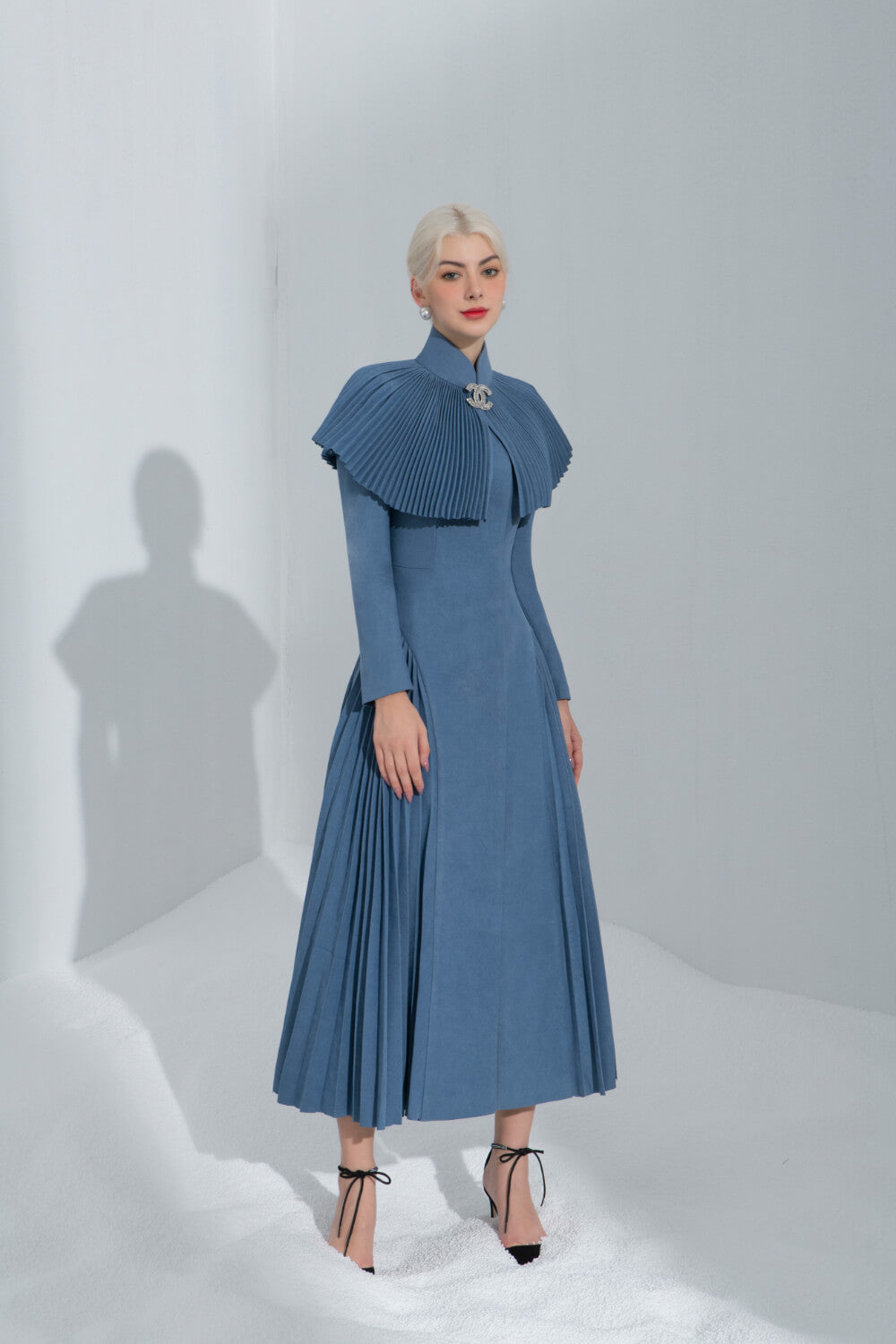 Aisha Pleated Cape Maroon