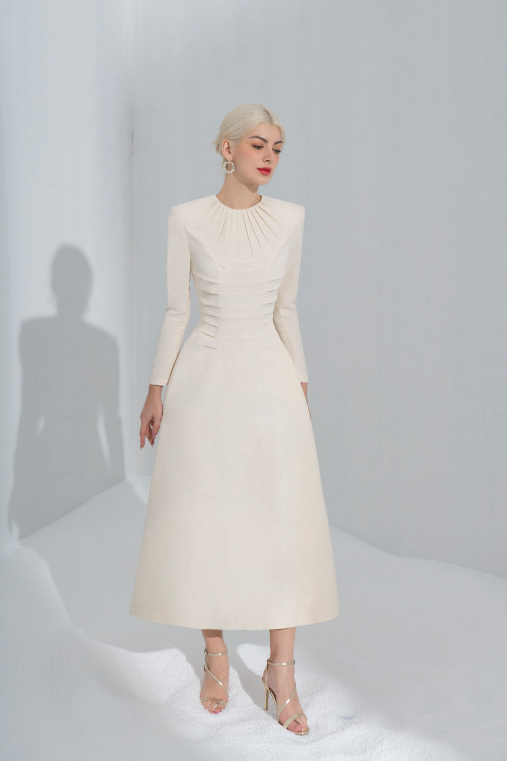 Elliott Pleated Neck Dress