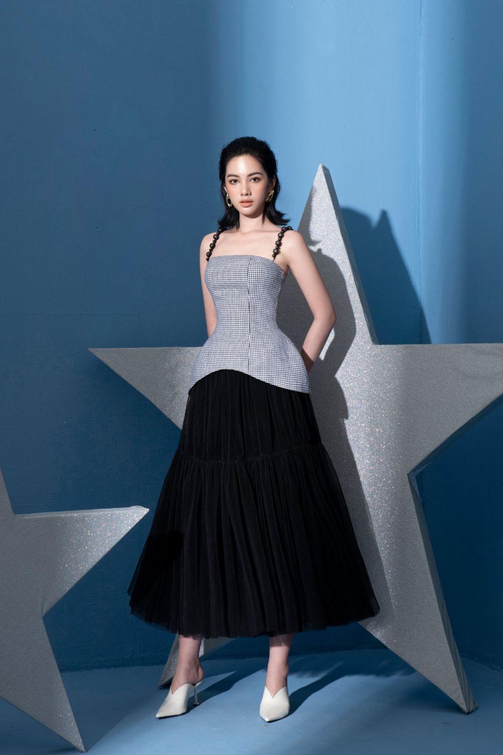 Tryphena Houndstooth Hourglass-shaped Camisole - Mean BLVD