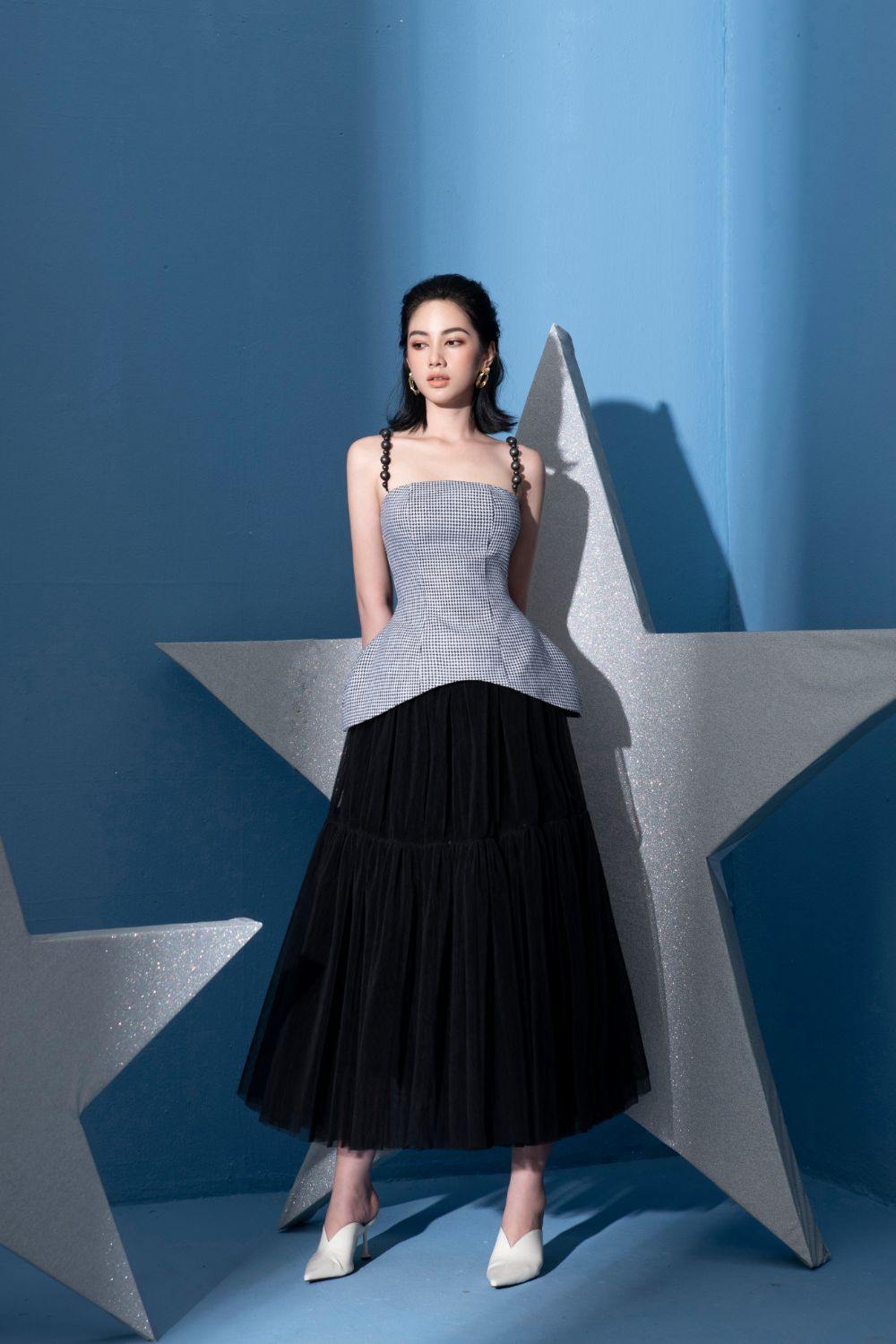 Tryphena Houndstooth Hourglass-shaped Camisole - Mean BLVD