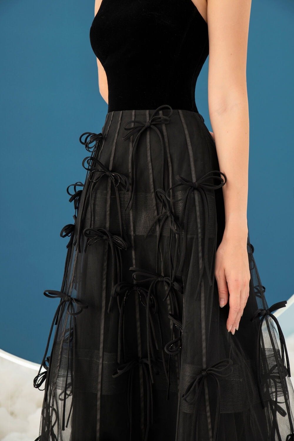 Sackhoff Cape Shoulder Dress