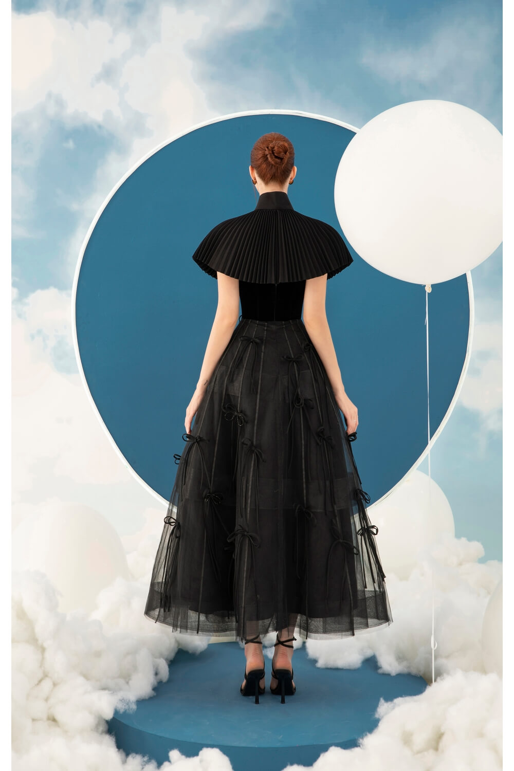 Sackhoff Cape Shoulder Dress