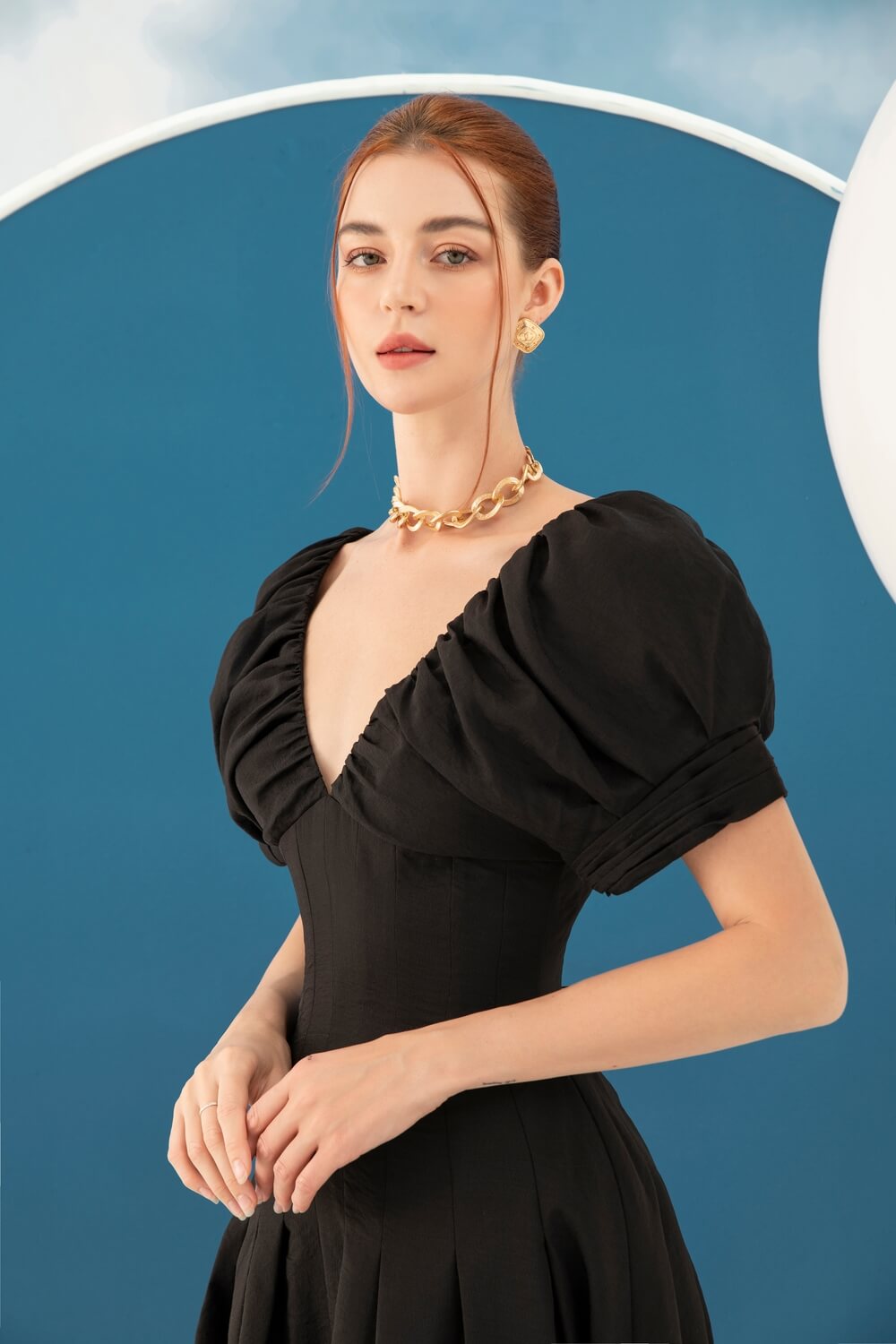 Dushka Puffy Shoulder Dress