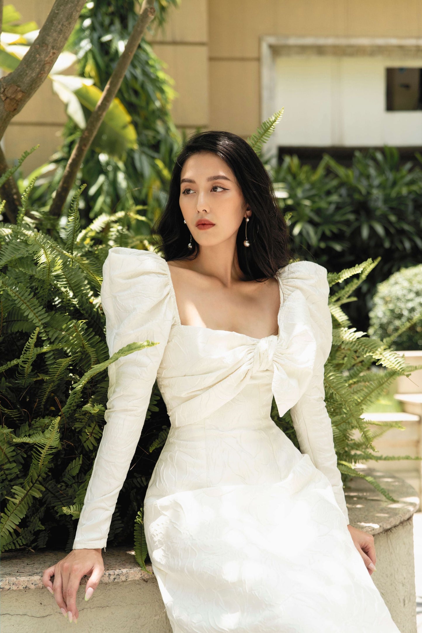 Soraya Puffy Sleeves Midi Dress