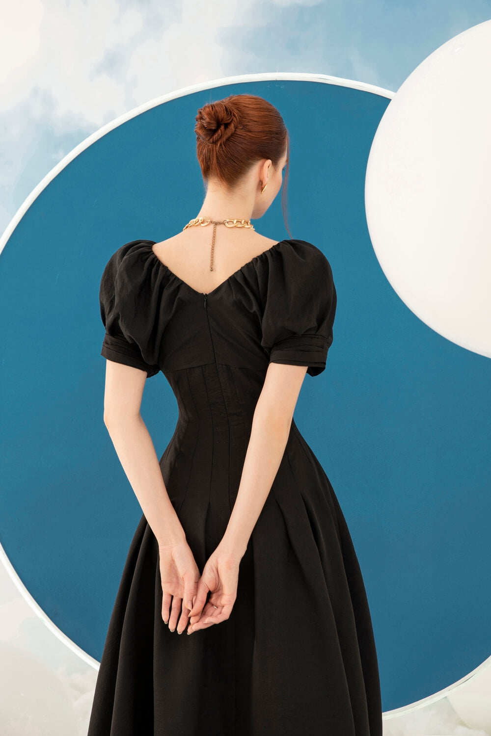 Dushka Puffy Shoulder Dress