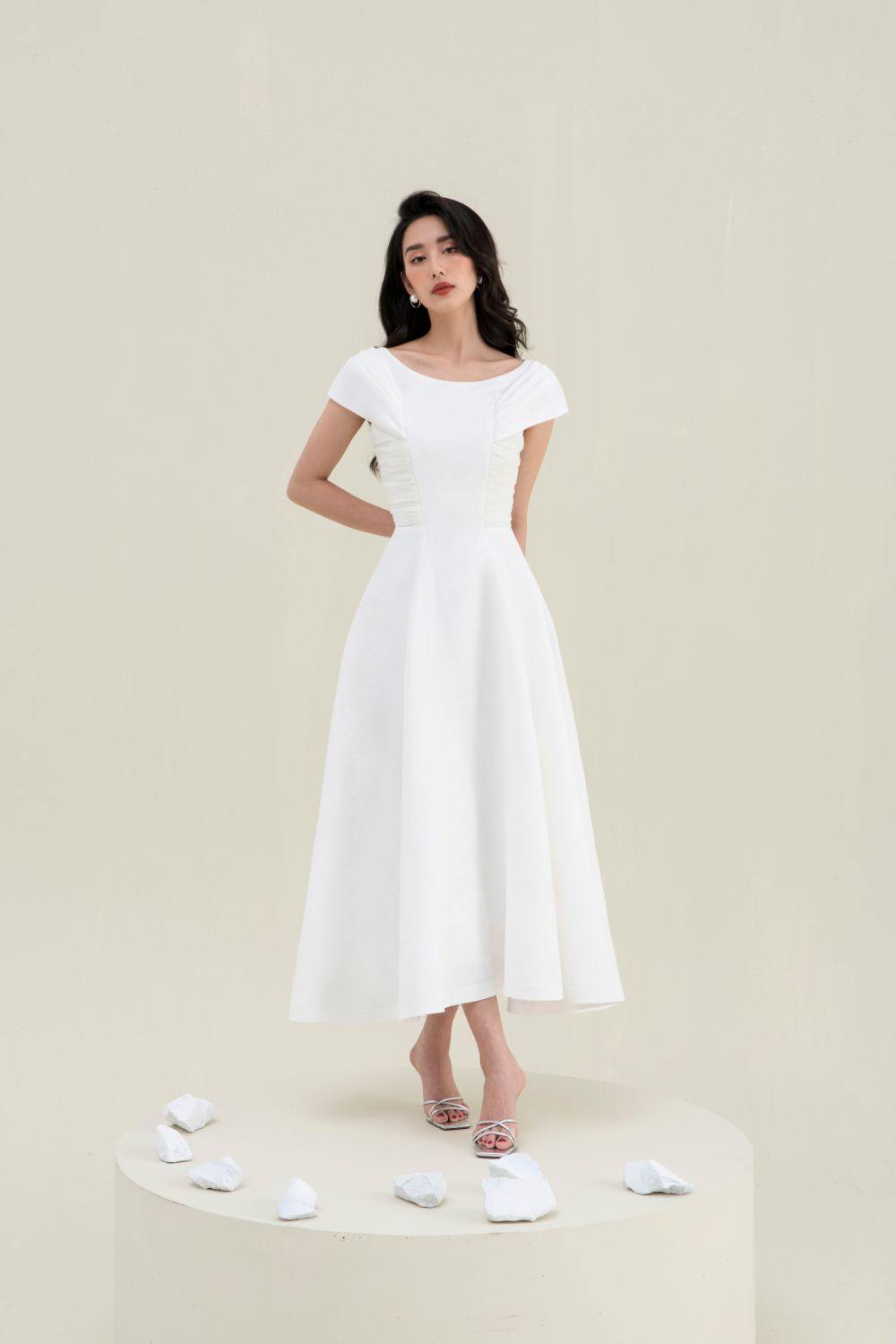 Lita White Midi Dress  - Mean BLVD