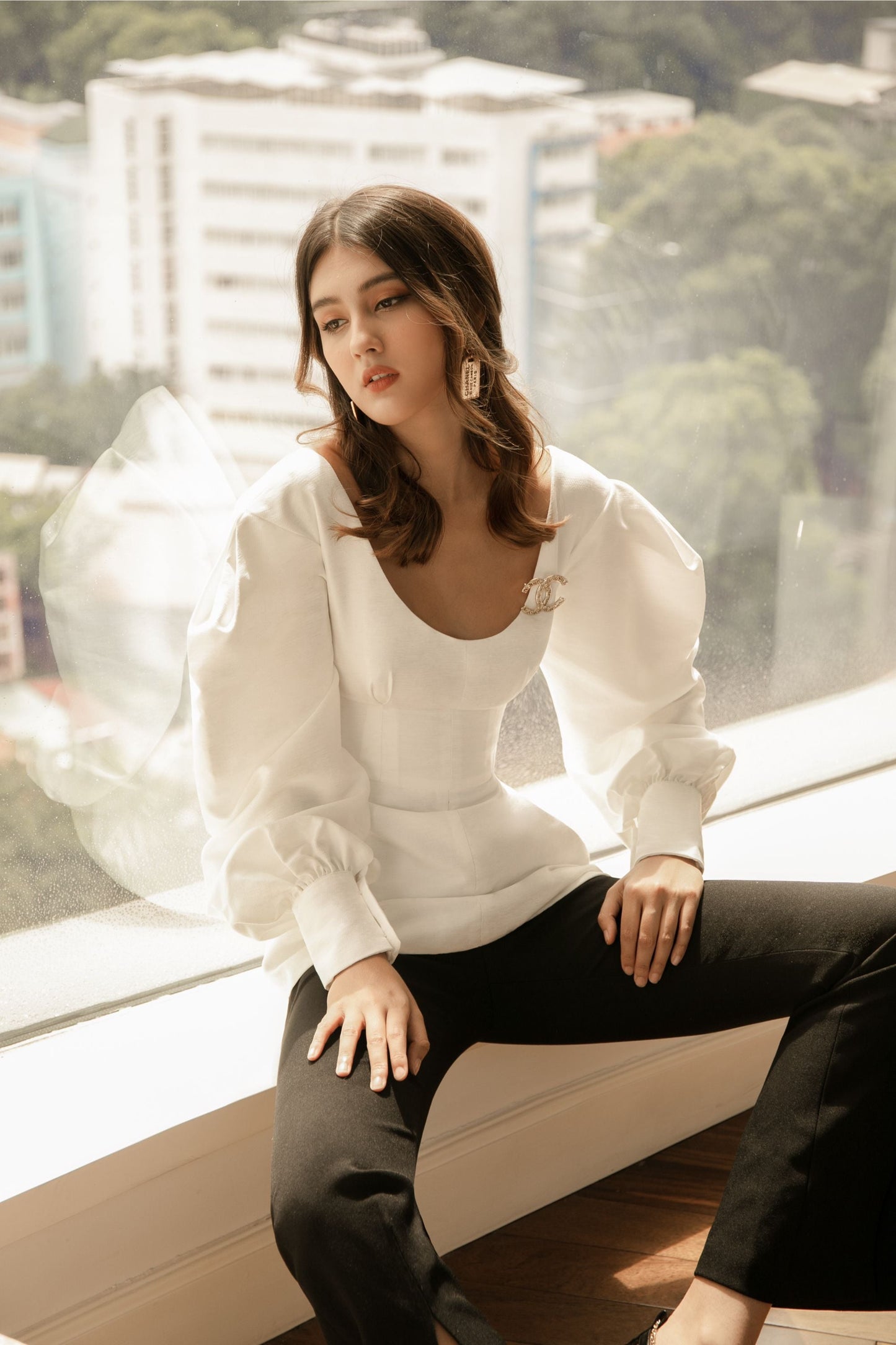 Floriana Puffy Sleeves Top