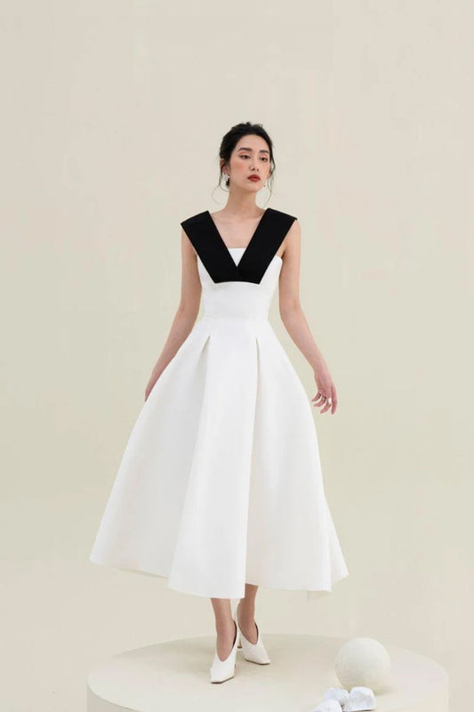 Olivia White Midi Dress