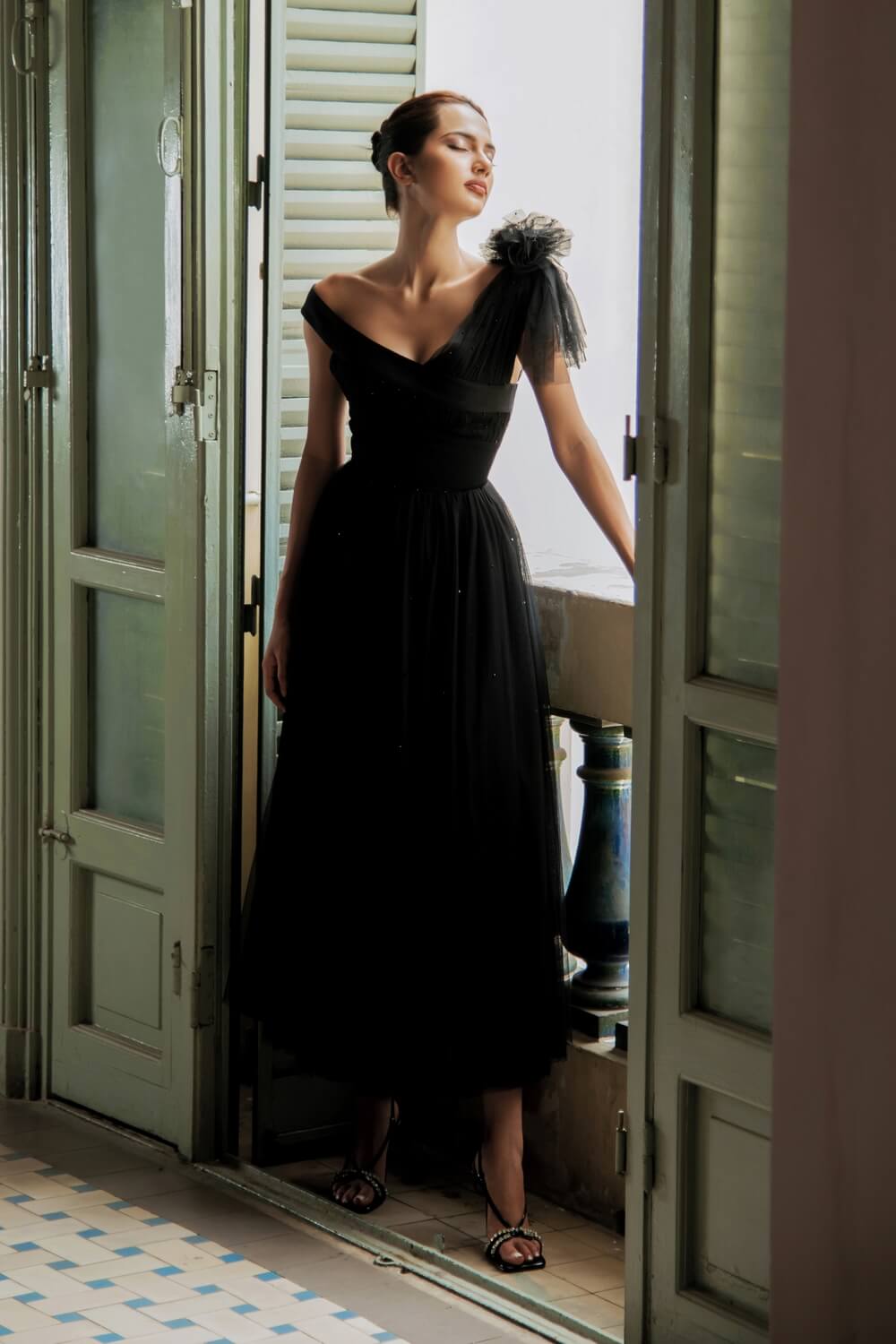 Brittany Wide V-Neck Dress